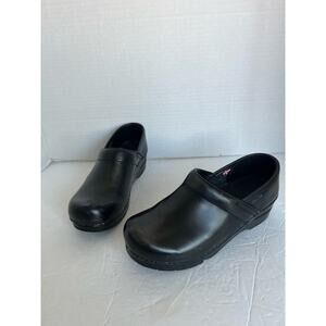 Sanita Pro Cabrio Black Leather Original Danish Clog Nurse Professional Shoe 8